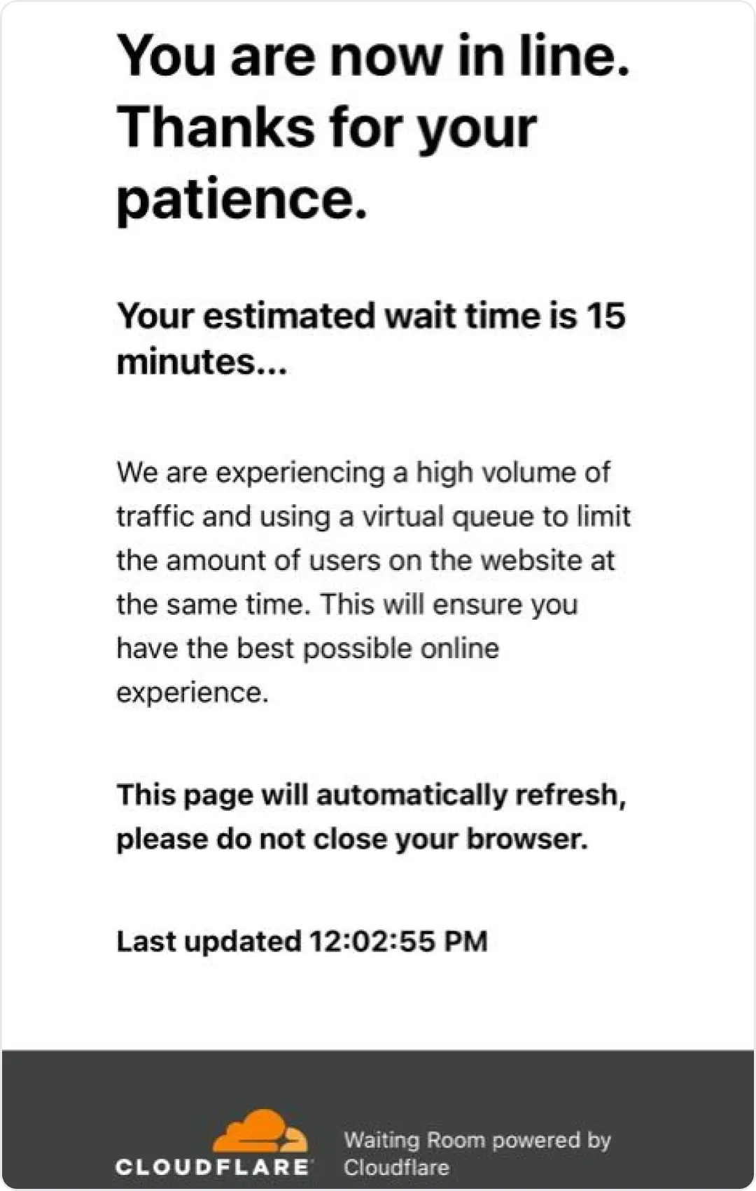 Error handling waiting room